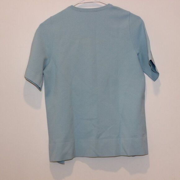 STELLA MCCARTNEY Light Blue  sweater Top with asymmetrical hem Women size 38 ( s - Picture 9 of 14